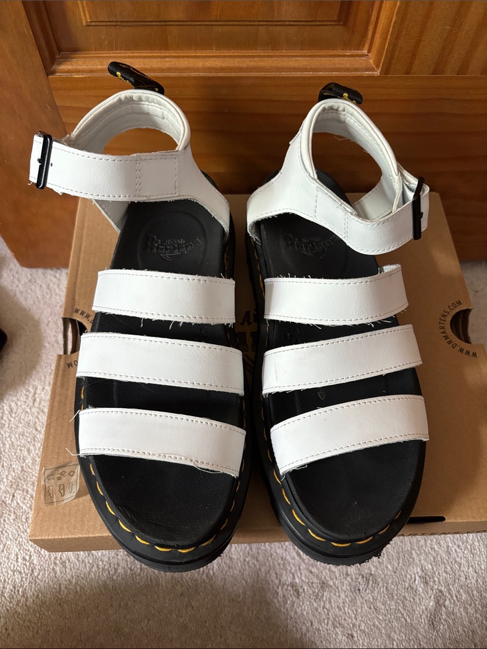 Dr. Martens AirWair White Multi-Strap Platform Sandals - Picture 2 of 6